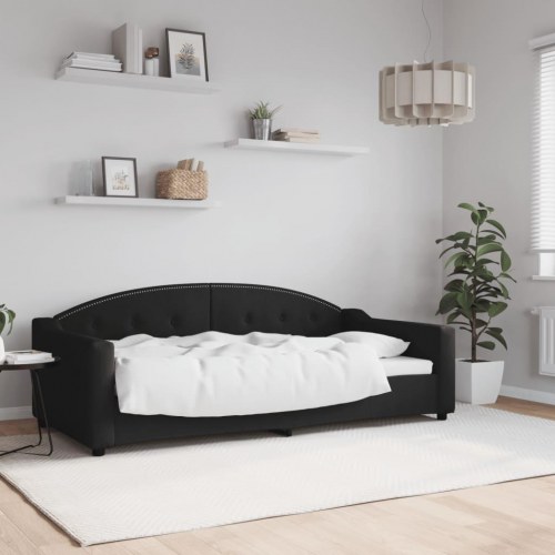 Daybed 90x190 cm i stof - sort sovesofa til gæsteværelse og stue