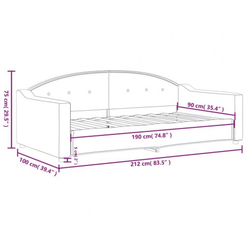 Daybed 90x190 cm i stof - sort sovesofa til gæsteværelse og stue