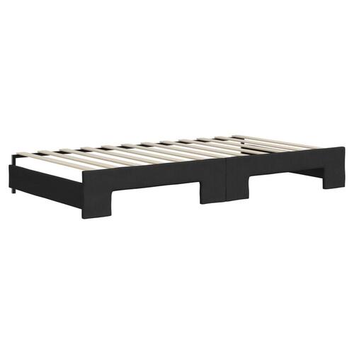 Daybed med udtræk og skuffer 100x200 cm stof sort