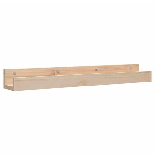 Væghylder 2 stk. 80x12x9 cm massivt fyrretræ