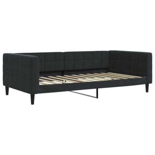 Daybed 100×200 cm i velour - sort sengeramme/sovesofa