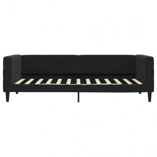Daybed 100×200 cm i velour - sort sengeramme/sovesofa