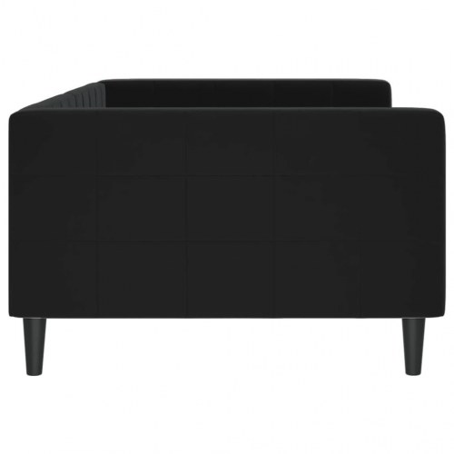Daybed 100×200 cm i velour - sort sengeramme/sovesofa