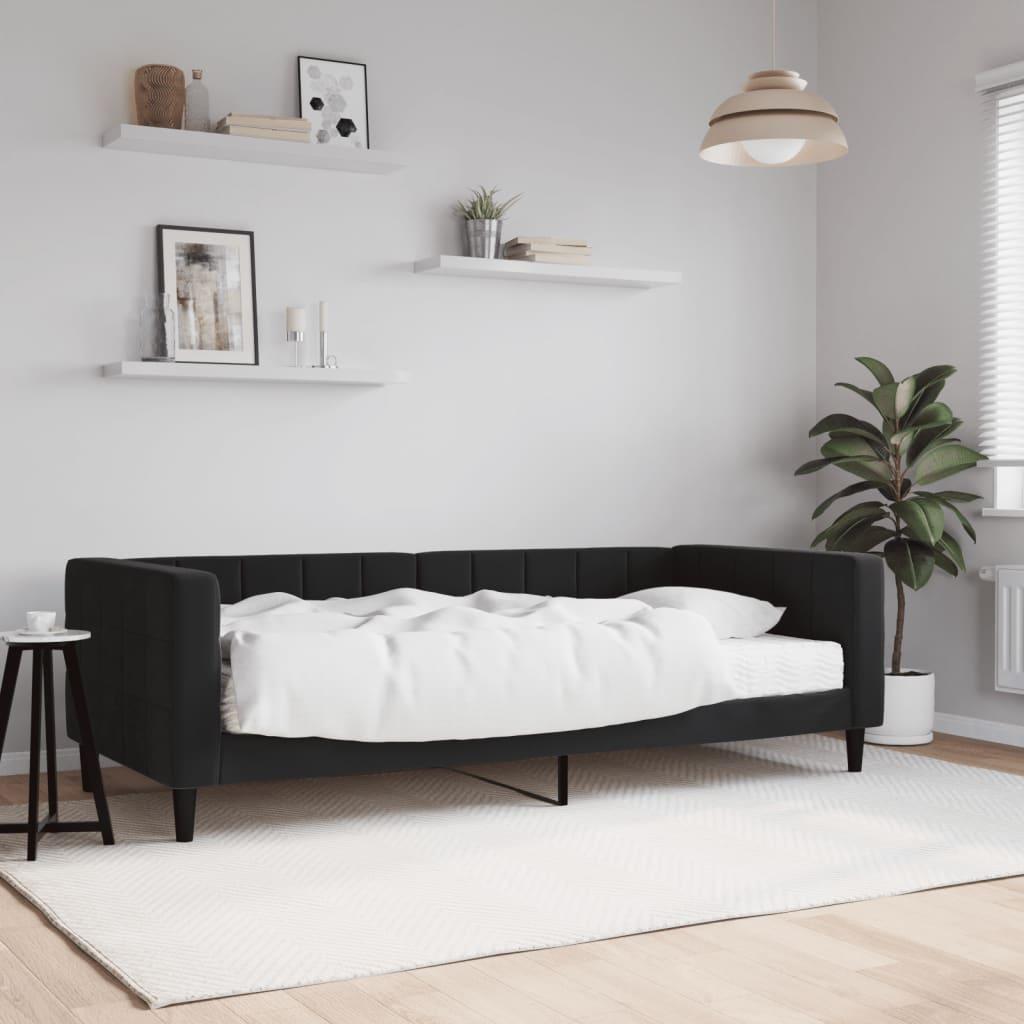 Daybed Velour Sort - med madras / 90 x 190 cm