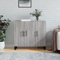 Skab 90x34x80 cm konstrueret træ grå sonoma-eg