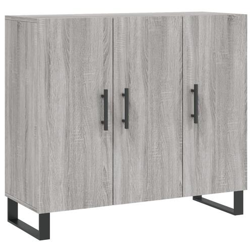 Skab 90x34x80 cm konstrueret træ grå sonoma-eg