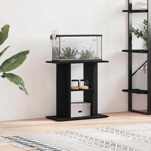 Akvariebord 60x30x60 cm konstrueret træ sort egetræsfarve