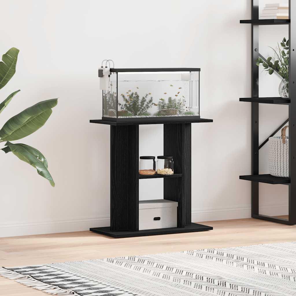 Akvariebord 60x30x60 cm konstrueret træ sort egetræsfarve