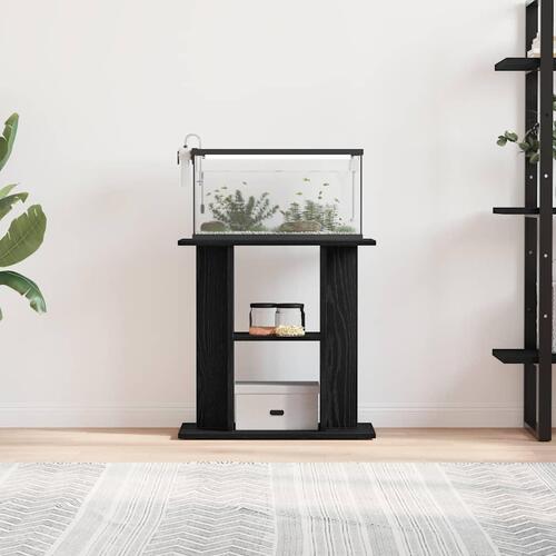 Akvariebord 60x30x60 cm konstrueret træ sort egetræsfarve