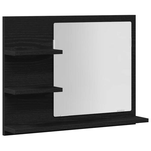 Badeværelsesspejl 60x10,5x45 cm konstrueret træ sort eg