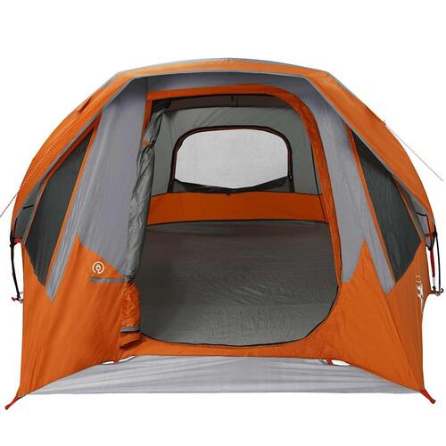 4-personers campingtelt vandafvisende grå og orange