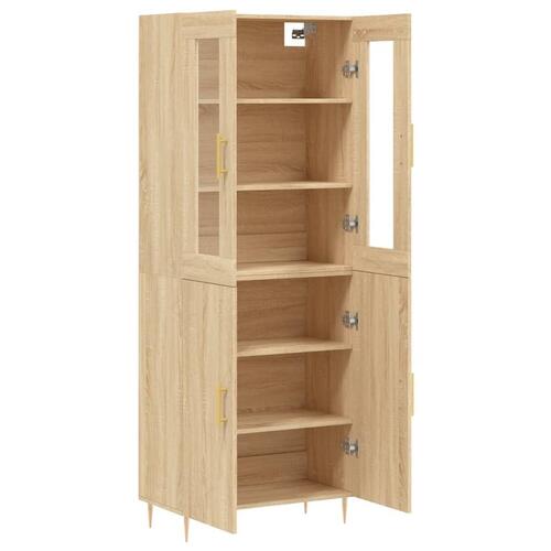 Højskab 69,5x34x180 cm konstrueret træ sonoma-eg