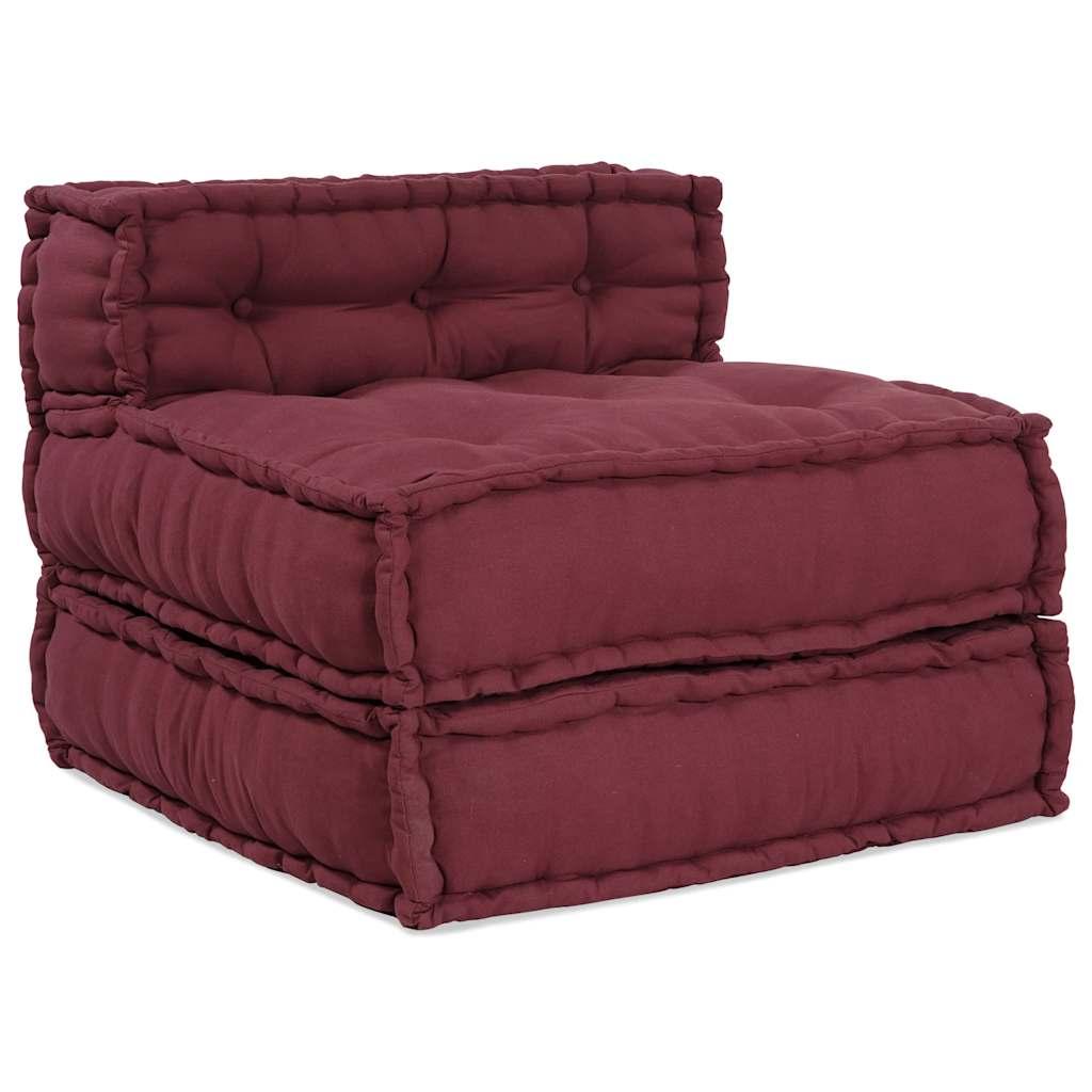 Modulpuf stof 70x70x54 brunrød billede