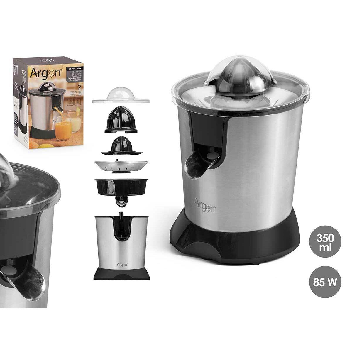 Elektrisk juicer - Argon citruspresser 85 W, 350 ml, sort/sølv