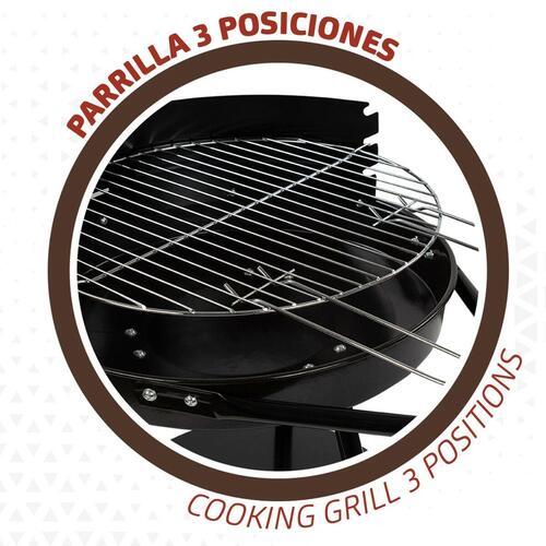 Kulgrill med hjul Aktive Aluminium Emaljeret metal tekstil 42 x 76,5 x 42 cm Sort