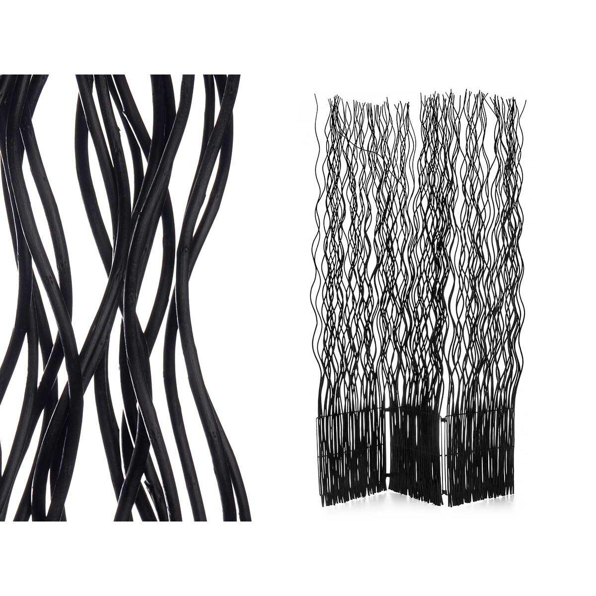 Rumdeler - sammenfoldelig skærm, 3 paneler, sort