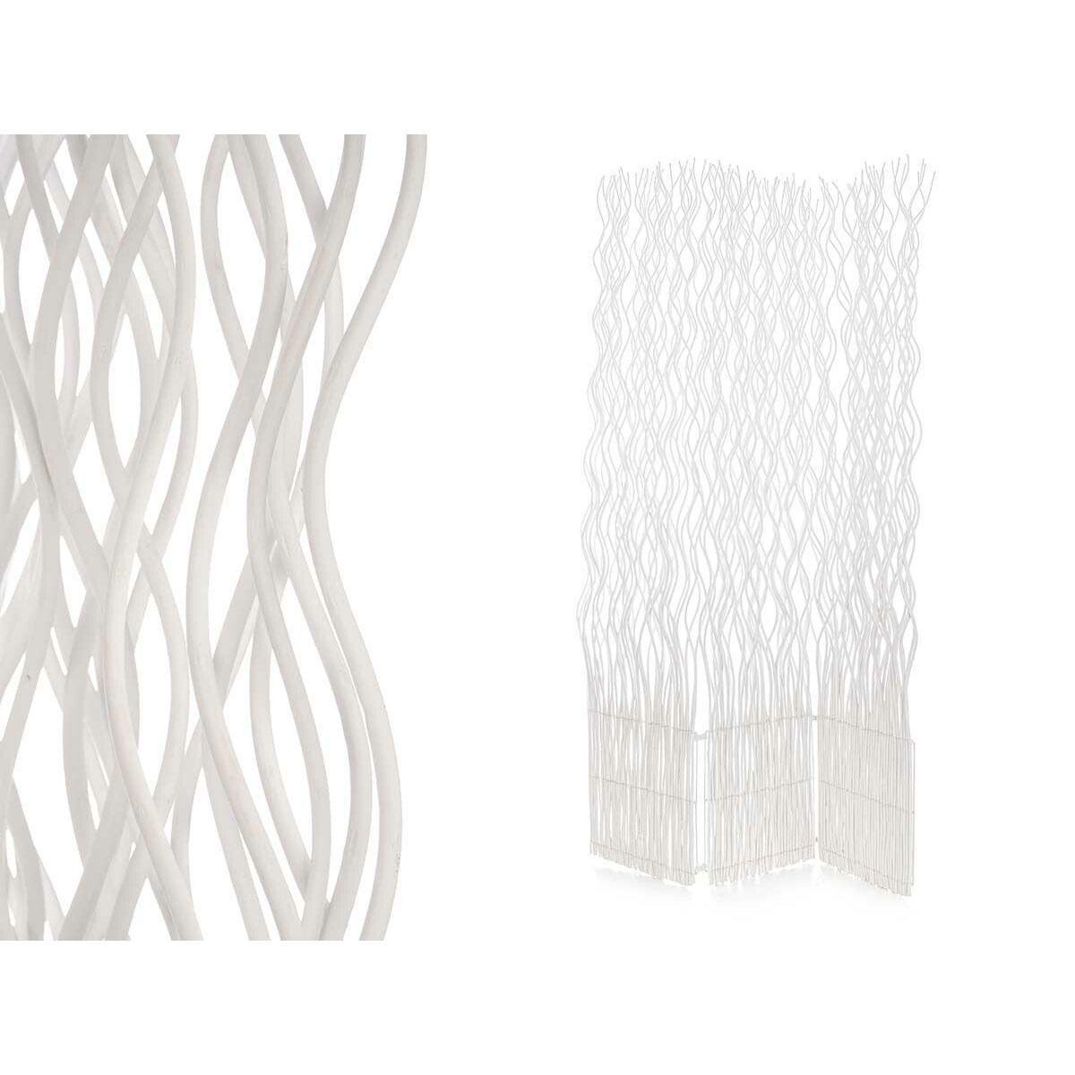 Rumdeler sammenfoldelig skærm - 3 paneler, hvid