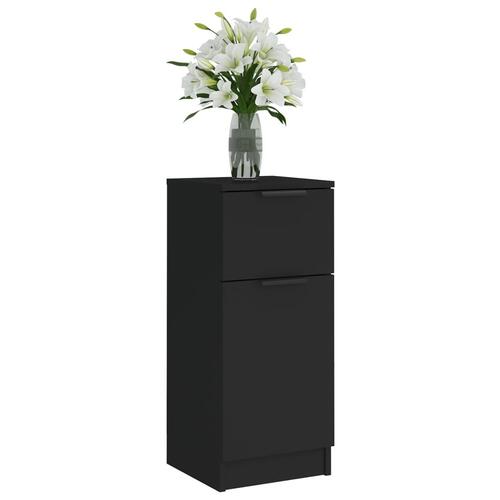 Skænke 2 stk. 30x30x70 cm konstrueret træ sort (OUTLET A+)