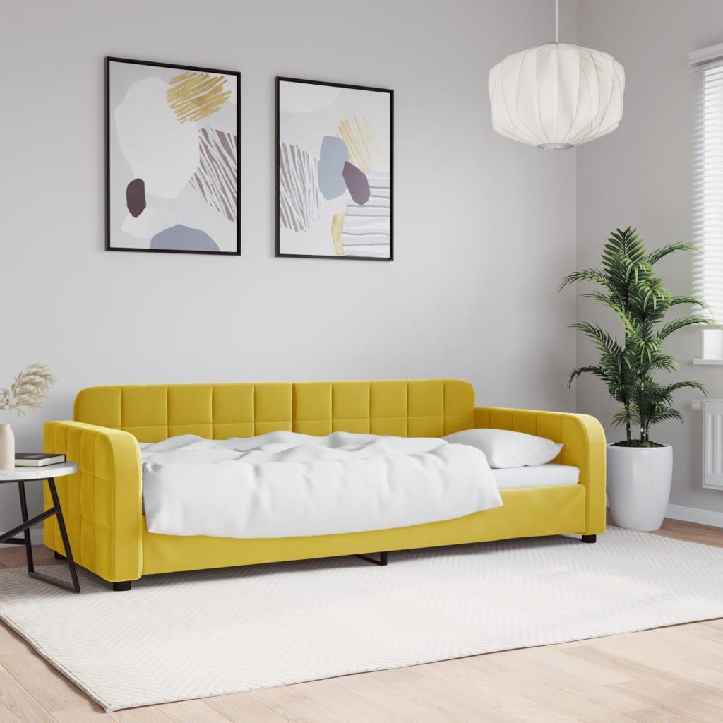 Daybed 80x200 cm velour gul billede