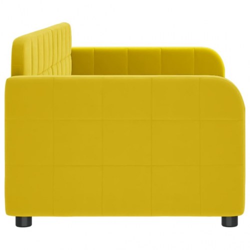 Daybed 80x200 cm i velour - gul sovesofa/gæsteseng