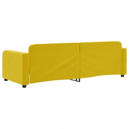 Daybed 80x200 cm i velour - gul sovesofa/gæsteseng