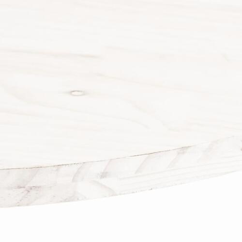 Bordplade 80x40x2,5 cm oval massivt fyrretræ hvid