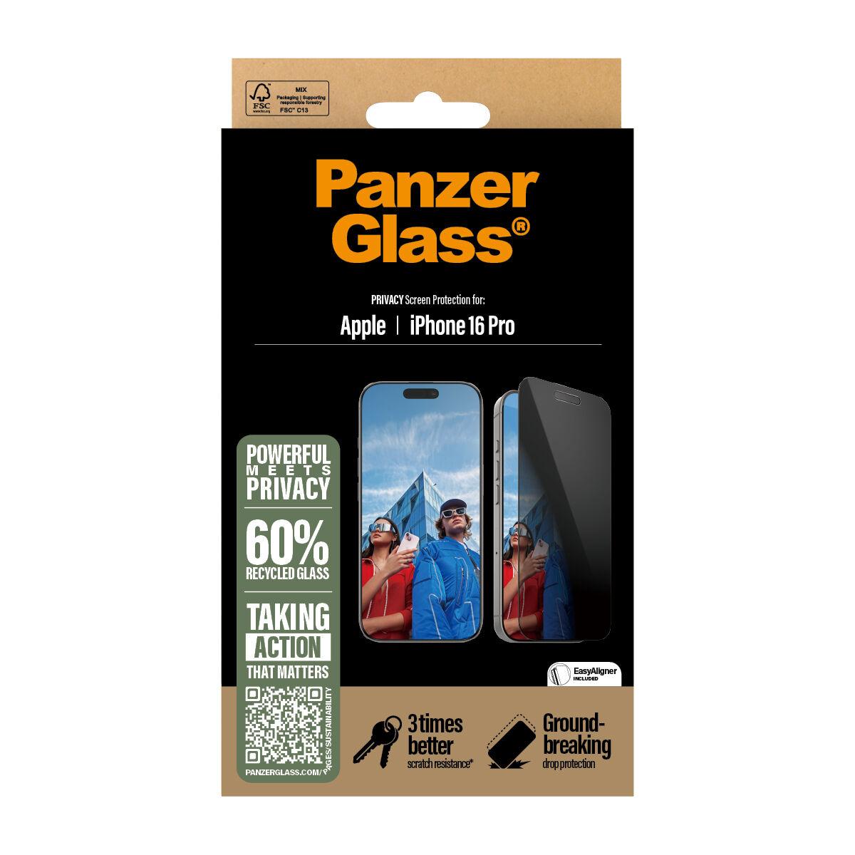 Panzerglass PanzerGlass UWF Privacy Skærmbeskytter iPhone 16 Pro 5715685002465 Modsvarer: N/A