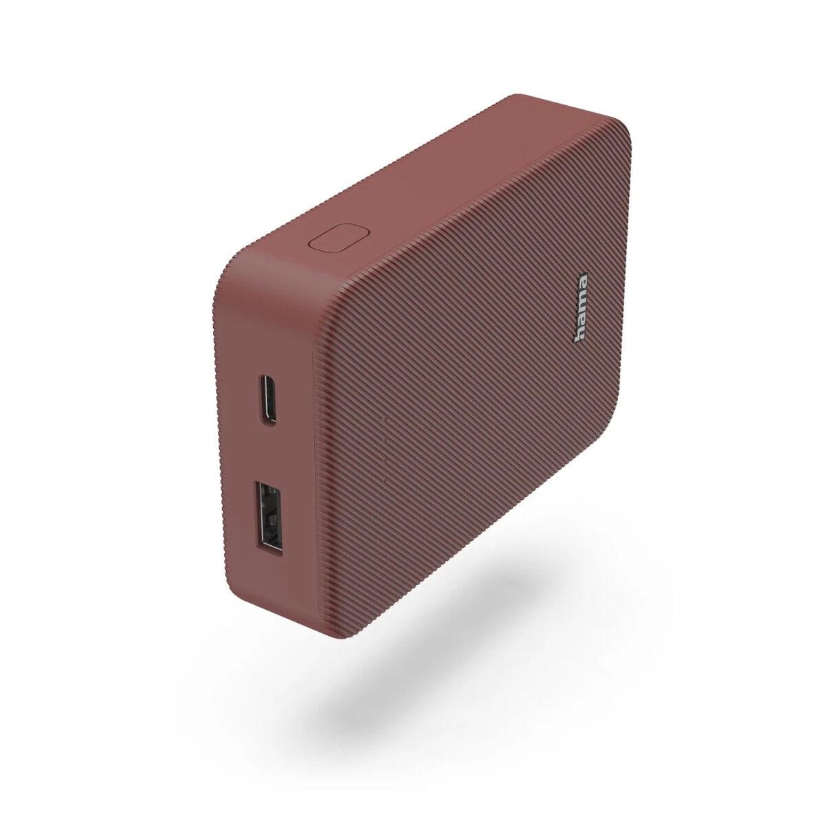 Hama FABRIC10 powerbank - Rød, 10.000 mAh billede