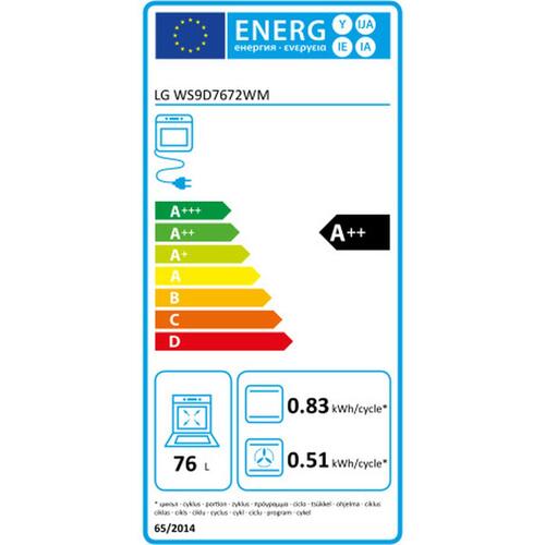 Pyrolyse ovn LG WS9D7672WM 3500 W 76 L
