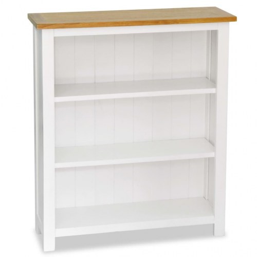 Bogreol i 3 niveauer 72x22,5x82 cm massivt egetræ