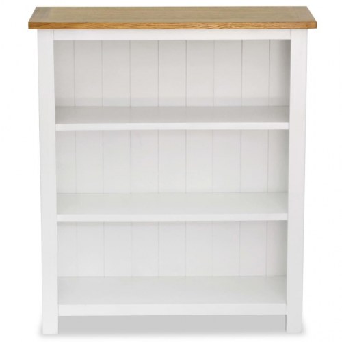 Bogreol i 3 niveauer 72x22,5x82 cm massivt egetræ