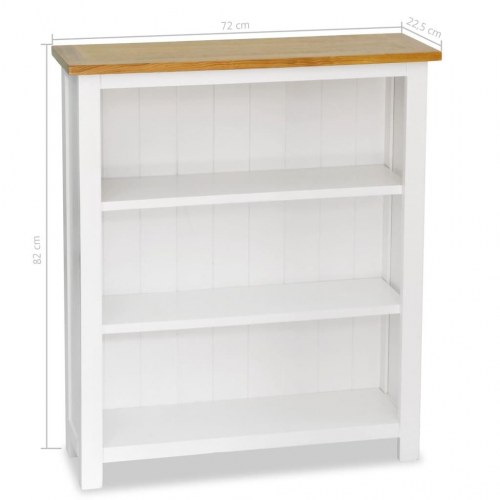 Bogreol i 3 niveauer 72x22,5x82 cm massivt egetræ