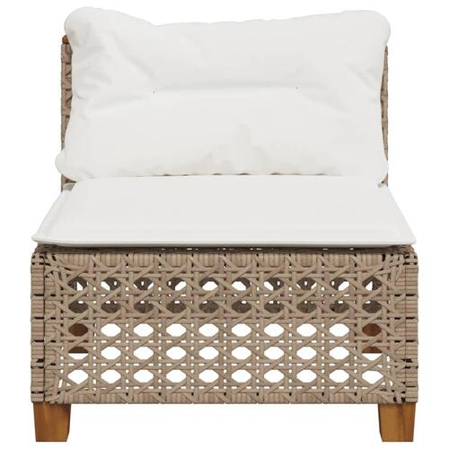 Sofamodul til haven med hynder polyrattan beige