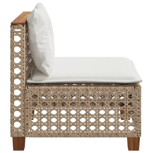 Sofamodul til haven med hynder polyrattan beige
