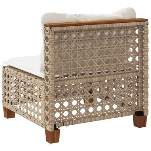 Sofamodul til haven med hynder polyrattan beige