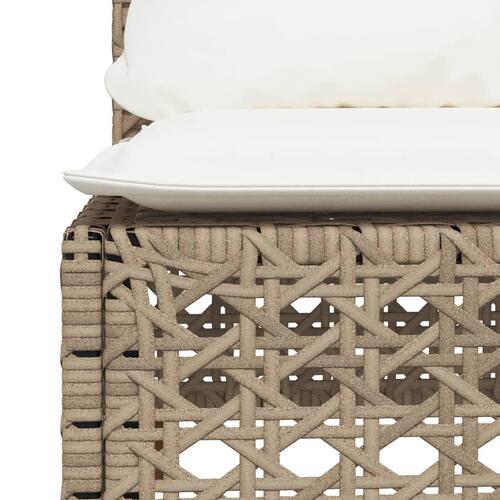 Sofamodul til haven med hynder polyrattan beige