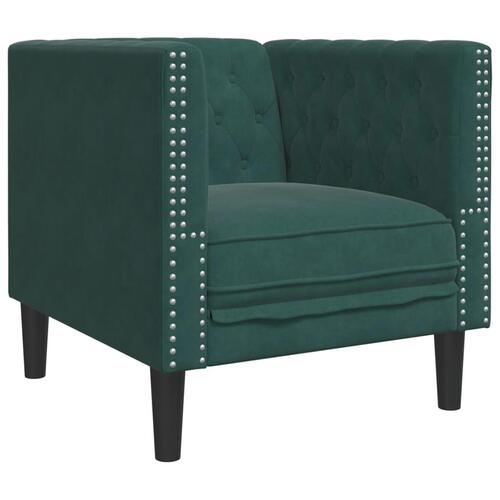Chesterfield-sofastol fløjl mørkegrøn