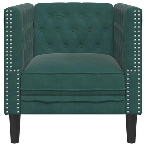 Chesterfield-sofastol fløjl mørkegrøn