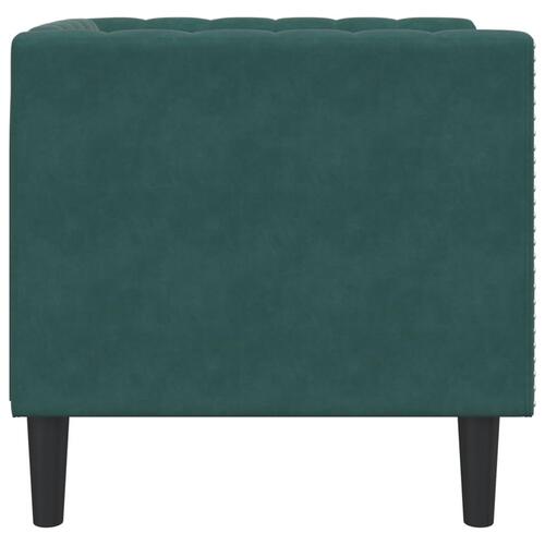 Chesterfield-sofastol fløjl mørkegrøn