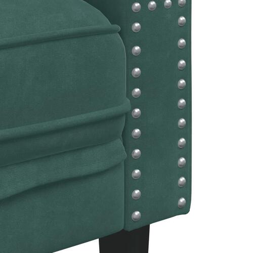 Chesterfield-sofastol fløjl mørkegrøn
