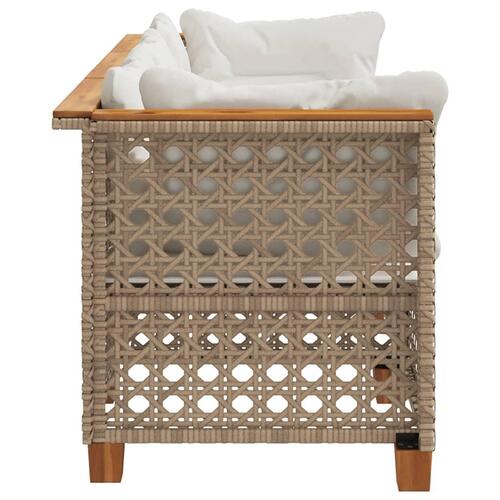3-personers havesofa med hynder polyrattan beige