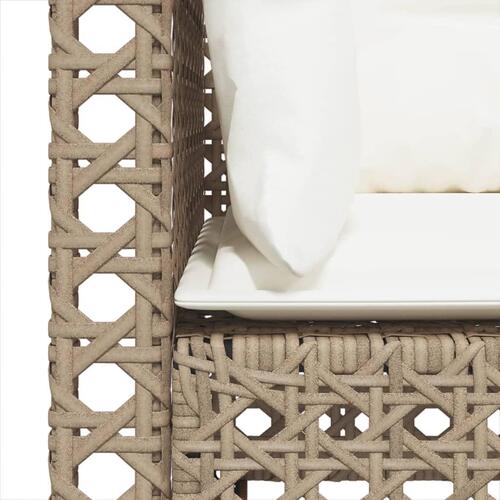 3-personers havesofa med hynder polyrattan beige