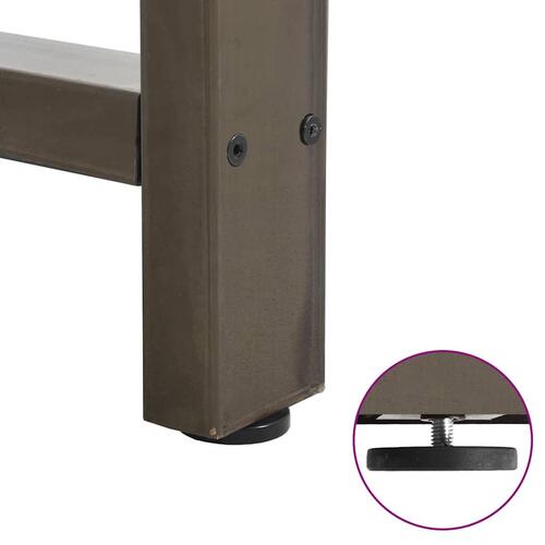 Sofabordben naturstål 2 stk. 70x(42-43) cm stål
