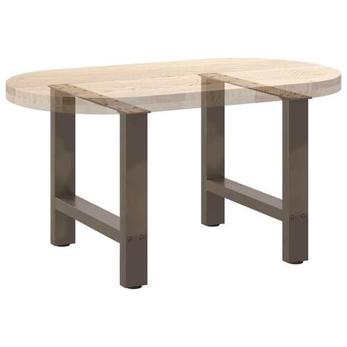 Sofabordben naturstål 2 stk. 60x(42-43) cm stål