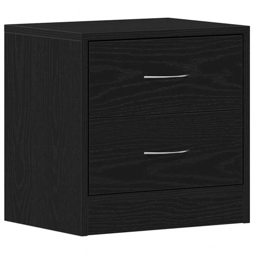 Sengebord med 2 skuffer - 40×30×40 cm, sort egetræsfarve