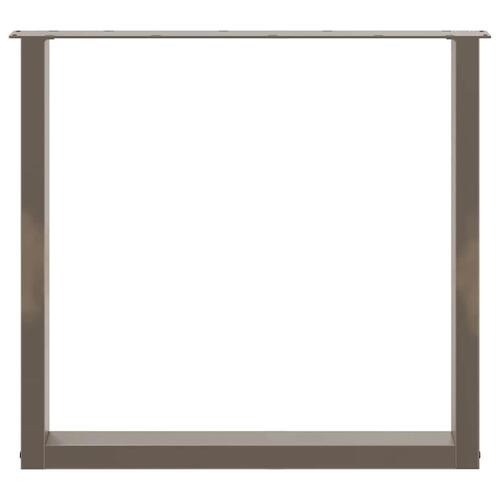 Spisebordsben U-formet 2 stk. naturstål 90x(72-73) cm stål