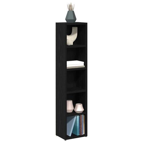 CD-reoler 2 stk. 21x16x93,5cm konstrueret træ sort egetræsfarve