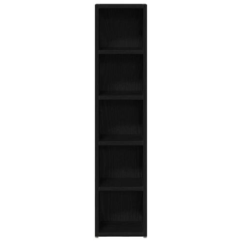 CD-reoler 2 stk. 21x16x93,5cm konstrueret træ sort egetræsfarve