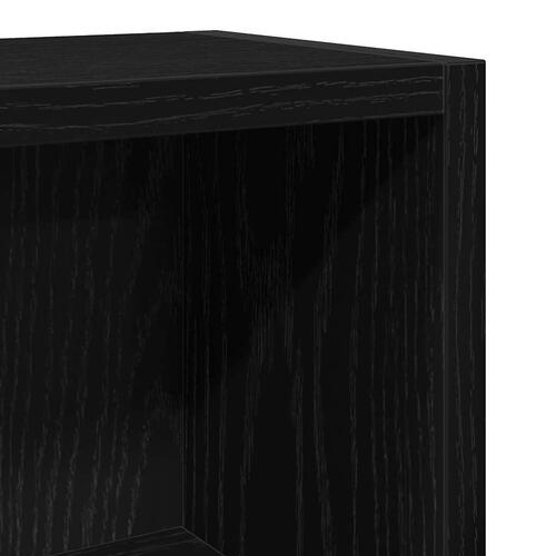 CD-reoler 2 stk. 21x16x93,5cm konstrueret træ sort egetræsfarve