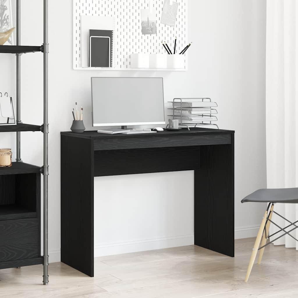 Skrivebord 90x40x72 cm konstrueret træ sort egetræsfarve